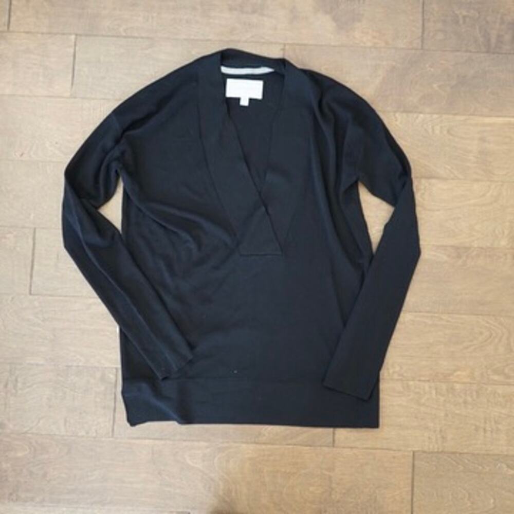 Brochu Walker Black V-Neck Pullover Sweater Size L